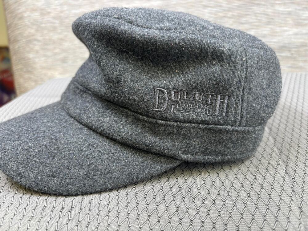 Duluth Trading Hat Cap Strap Back Mens Size M/L Gray Wool Blend Winter Newsboy